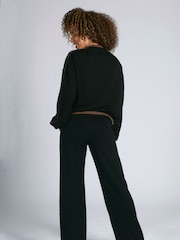 Pineapple Panel Black Wide Leg Joggers - Image 3 of 7