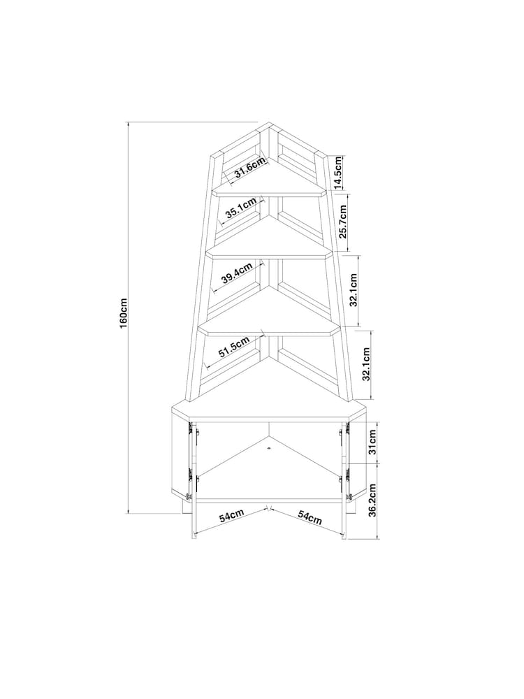 Natural Malvern Oak Effect Corner Shelf - Image 9 of 9