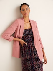 Blush Pink Relaxed Soft Crépe Blazer - Image 1 of 5