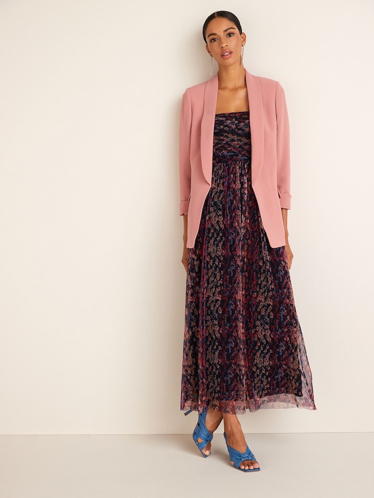 Blush Pink Relaxed Soft Crépe Blazer - Image 2 of 5