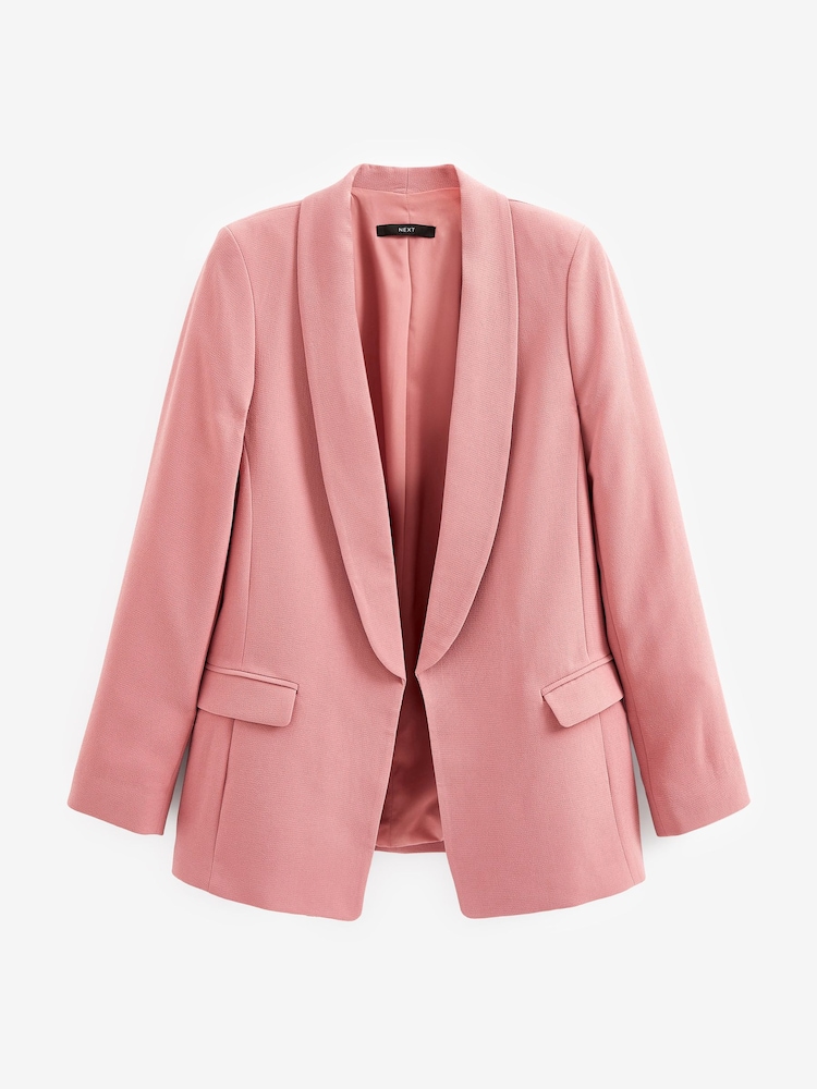 Blush Pink Relaxed Soft Crépe Blazer - Image 5 of 5