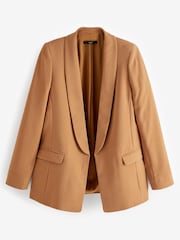 Camel Brown Relaxed Soft Crépe Blazer - Image 5 of 5