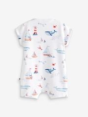 Blue/White Boat Baby Rompers 3 Pack - Image 1 of 6