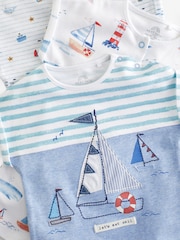Blue/White Boat Baby Rompers 3 Pack - Image 2 of 6