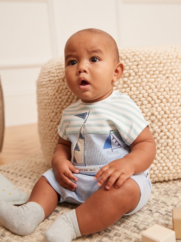Bateau Bleu/Blanc - Pack Baby Barboteuse 3 - Image 3 of 6