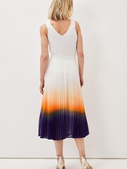 Phase Eight Purple Raya Pleated Dip Dye Skirt - Image 3 of 7