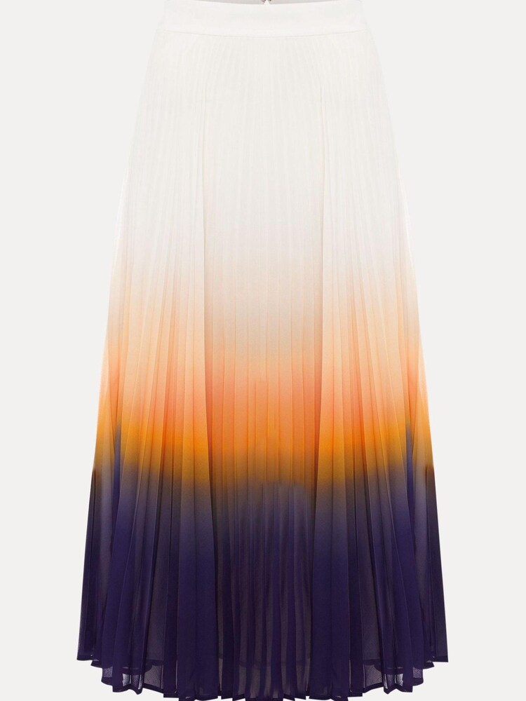 Phase Eight Purple Raya Pleated Dip Dye Skirt - Image 7 of 7