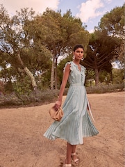 Phase Eight Green Carmella Pleated Dress - Image 1 of 7