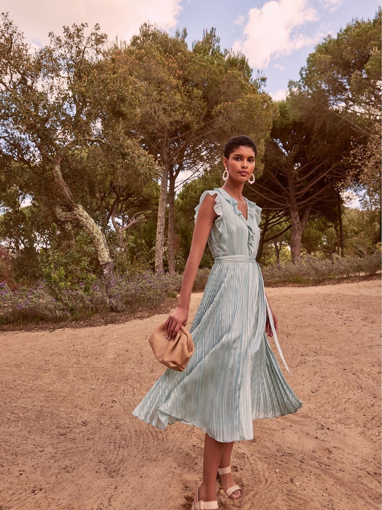 Phase Eight Green Carmella Pleated Dress - Image 1 of 7