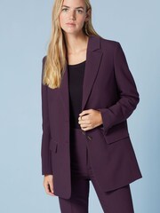 Purple Single Breasted Longline Tailored Jacket - Image 1 of 1