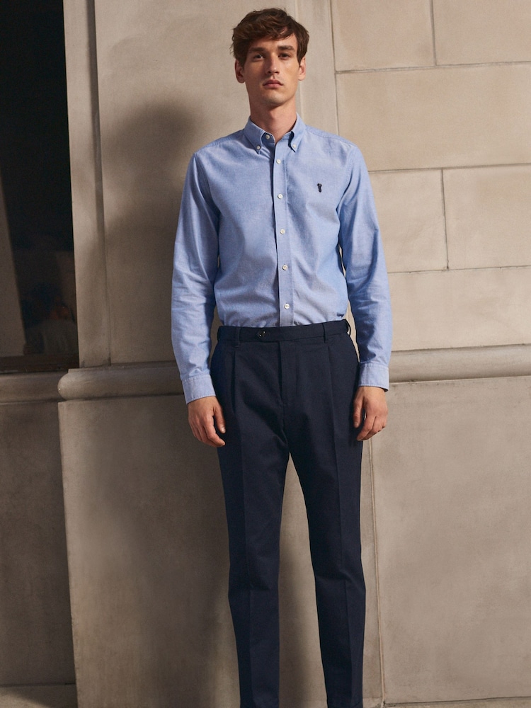 Light Blue Regular Fit Long Sleeve Oxford Shirt - Image 2 of 6