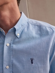 Light Blue Regular Fit Long Sleeve Oxford Shirt - Image 4 of 6