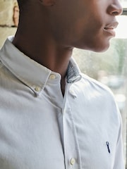White Regular Fit Long Sleeve Oxford Shirt - Image 4 of 8