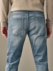 Hellgrau - Schmale Passform - Denim-Jeans mit Vintage-Waschung - Bild 5 von 10