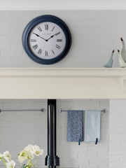 Laura Ashley Blue Brookvale Large Station Clock - Image 1 of 5