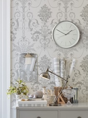 Laura Ashley Silver Glenn Contemporary Metal Clock - Image 1 of 5