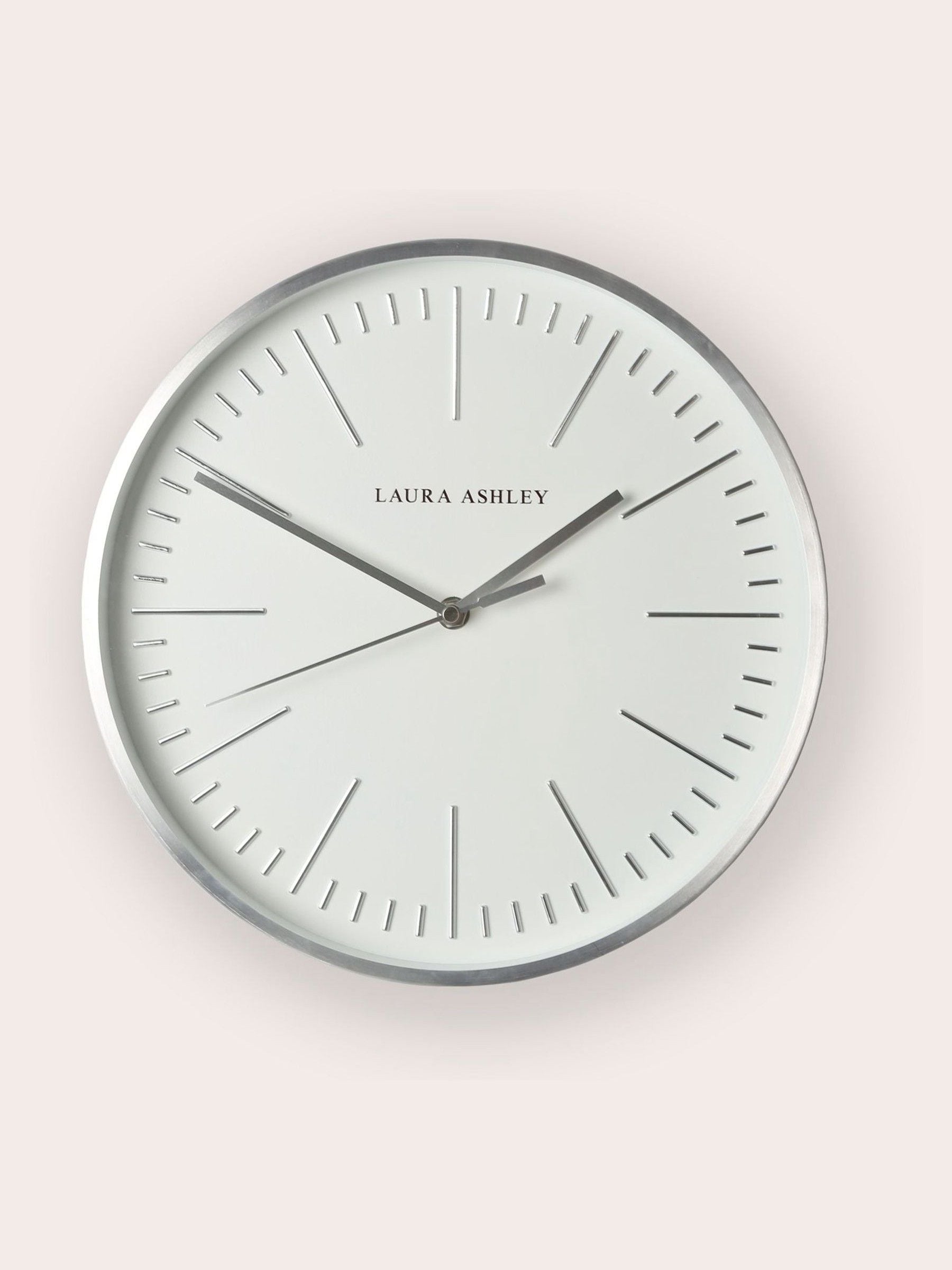 Buy Laura Ashley Silver Glenn Contemporary Metal Clock from the