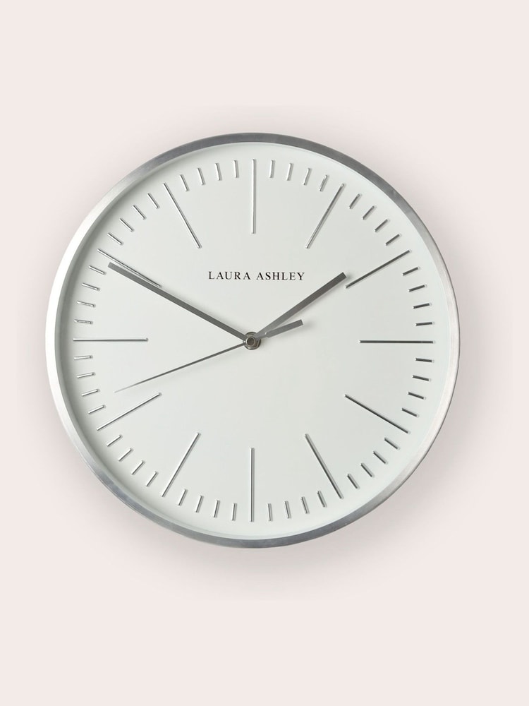Laura Ashley Silver Glenn Contemporary Metal Clock - Image 2 of 5