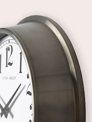 Laura Ashley Chrome Gibson Large Brushed Stainless Steel Clock - Image 5 of 5