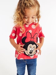 Красный - С рисунком футболка с рукавами Minnie Mouse (3mths-7yrs) - Изображение 1 из 5