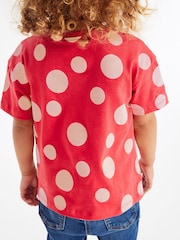 Красный - С рисунком футболка с рукавами Minnie Mouse (3mths-7yrs) - Изображение 2 из 5