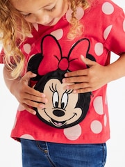 Красный - С рисунком футболка с рукавами Minnie Mouse (3mths-7yrs) - Изображение 3 из 5