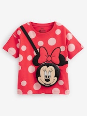 Красный - С рисунком футболка с рукавами Minnie Mouse (3mths-7yrs) - Изображение 4 из 5