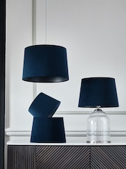 Navy Blue Velvet Easy Fit Shade Ceiling Light - Image 2 of 5