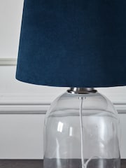 Navy Blue Velvet Easy Fit Shade Ceiling Light - Image 4 of 5