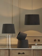 Charcoal Grey Velvet Easy Fit Shade Ceiling Light - Image 1 of 5