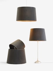 Charcoal Grey Velvet Easy Fit Shade Ceiling Light - Image 5 of 5