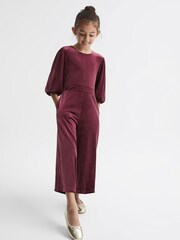 Reiss Mina Velvet Wide Sleeve Crop Jumpsuit - 画像 1 / 7