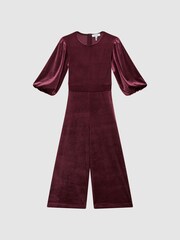 Reiss Mina Velvet Wide Sleeve Crop Jumpsuit - 画像 2 / 7