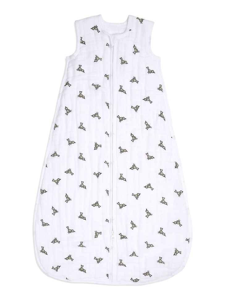 aden + anais White 100% Cotton Muslin Multi-Layer Mid-Season Sleeping Bag 1.5 TOG Jungle Jam
