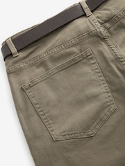 Tan Brown Straight Fit Belted Authentic Jeans - Image 9 of 12