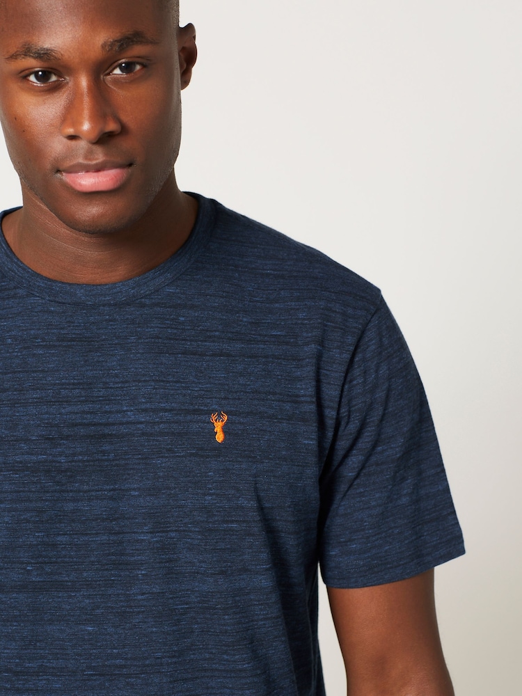 Navy Blue Single Stag Marl T-Shirt - Image 1 of 1