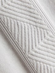 Grey Regular Textured Long Sleeve Knitted Zip Polo - Image 7 of 7