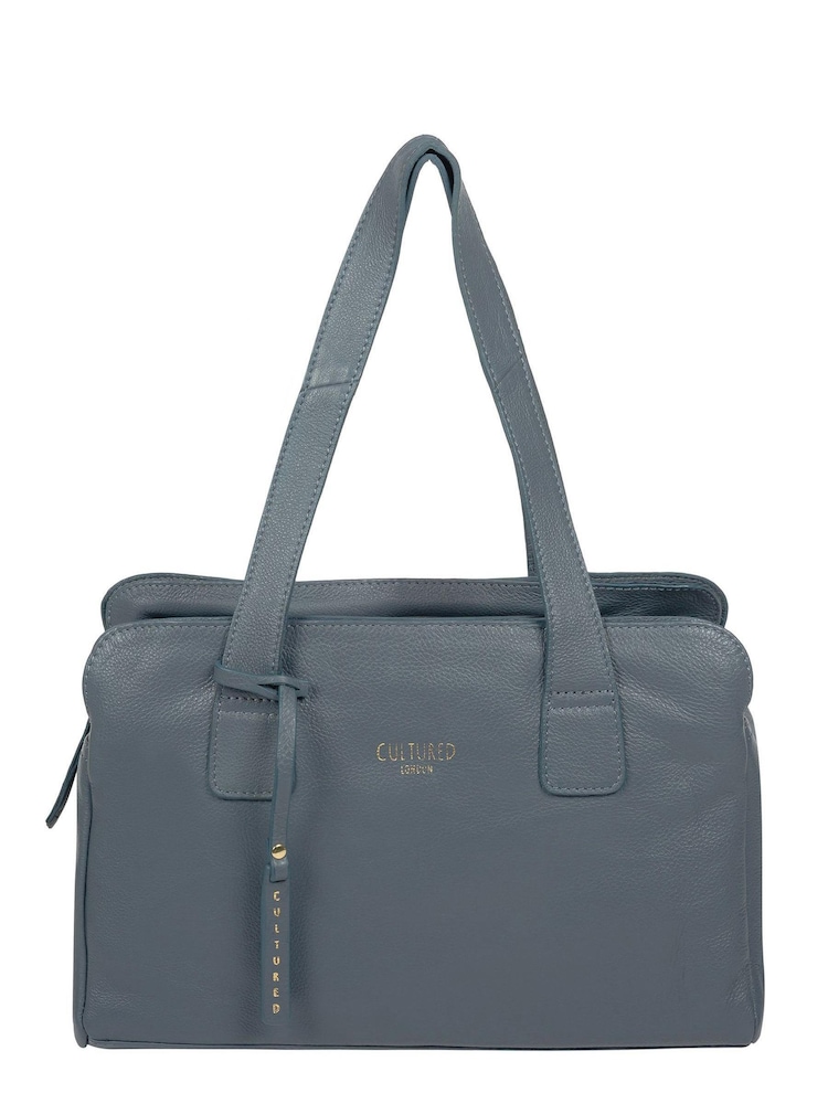 Cultured London Marquee Midnight Blue Leather Handbag - Image 1 of 6 Cultured London Marquee Midnight Blue Leather Handbag - Image 1 of 6