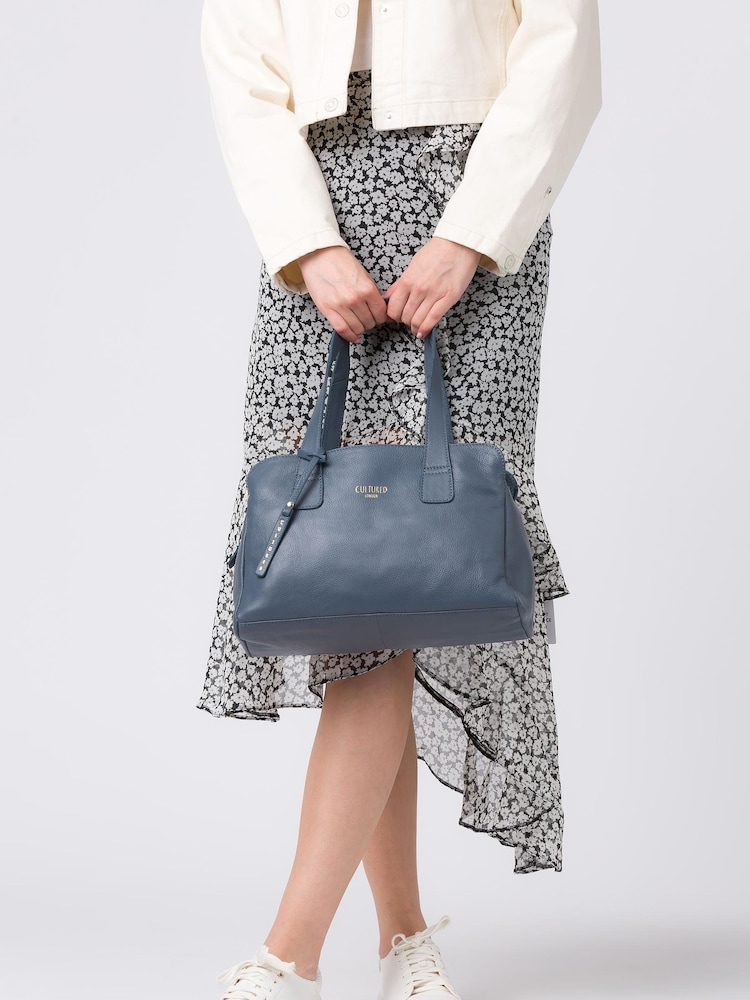 Cultured London Marquee Midnight Blue Leather Handbag - Image 6 of 6 Cultured London Marquee Midnight Blue Leather Handbag - Image 6 of 6