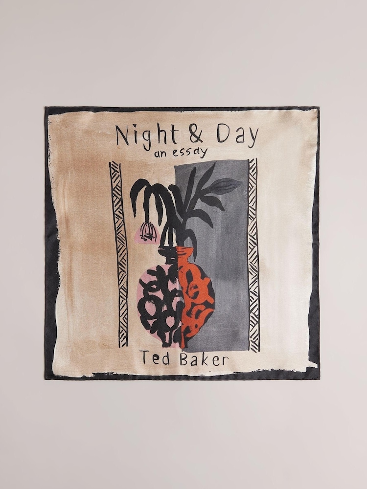 Ted Baker Natural Essay Camel Printed Pocket Square - Image 1 of 3