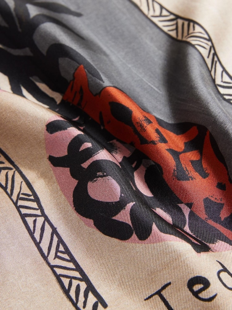 Ted Baker Natural Essay Camel Printed Pocket Square - Image 2 of 3