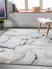 LIVABLISS Blue Jolie Abstract Moderne Marble Rug - Image 1 of 7