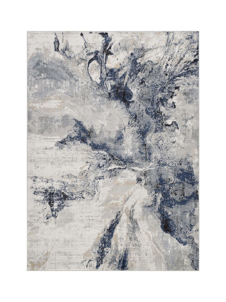 LIVABLISS Blue Jolie Abstract Moderne Marble Rug - Image 1 of 3 LIVABLISS Blue Jolie Abstract Moderne Marble Rug - Image 1 of 3
