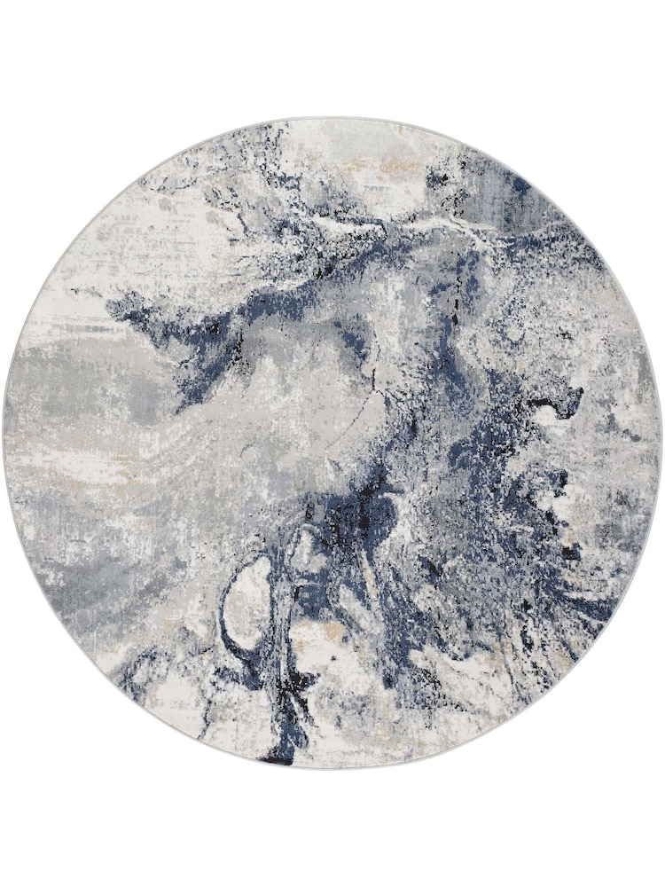 LIVABLISS Blue Jolie Abstract Moderne Marble Rug - Image 2 of 3 LIVABLISS Blue Jolie Abstract Moderne Marble Rug - Image 2 of 3
