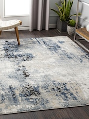 LIVABLISS Blue Jolie Abstract Moderne Marble Rug - Image 1 of 6