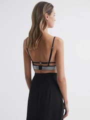 Reiss Black Beth Embellished Bra Top - Image 5 of 6
