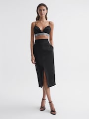 Reiss Black Beth Embellished Bra Top - Image 6 of 6