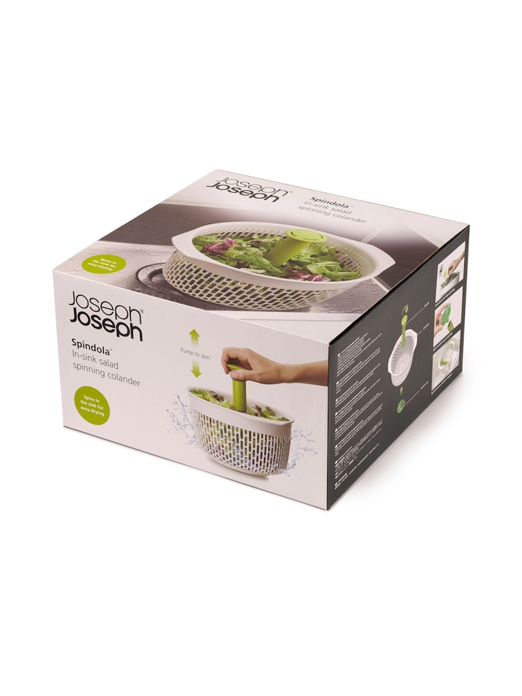 Joseph Joseph White Sink Salad Spinner 2-in-1 Colander Spindola - Image 7 of 7