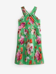 Baker by Ted Baker Green Floral Halter Neck Dress - Image 5 of 9