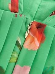 Baker by Ted Baker Green Floral Halter Neck Dress - Image 7 of 9
